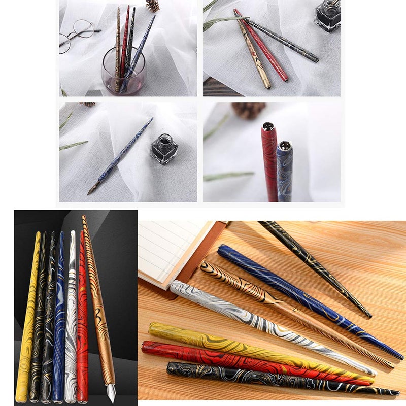 SIPLIV Professional Manga Gothic Pen Dip Pen Calligraphy Drawing Pen Kit, 7 Pen Holders Handles, 12 Nibs (7 Fountain Pen Nib, 5 Flat Nib) - 7 Pcs C - Image 5